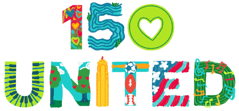 150 united event logo